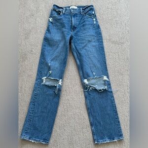 Abercrombie 90’s Straight Ultra High-Rise Distressed Jeans